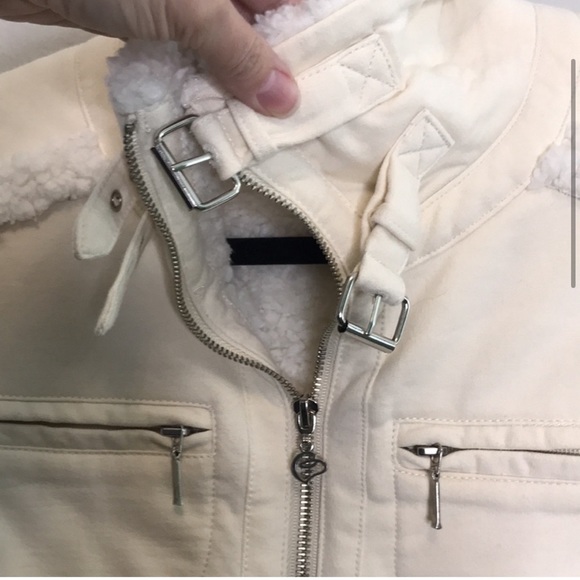 BOSTON PROPER Cream Moto Jacket and pants set sz XS - Picture 4 of 8